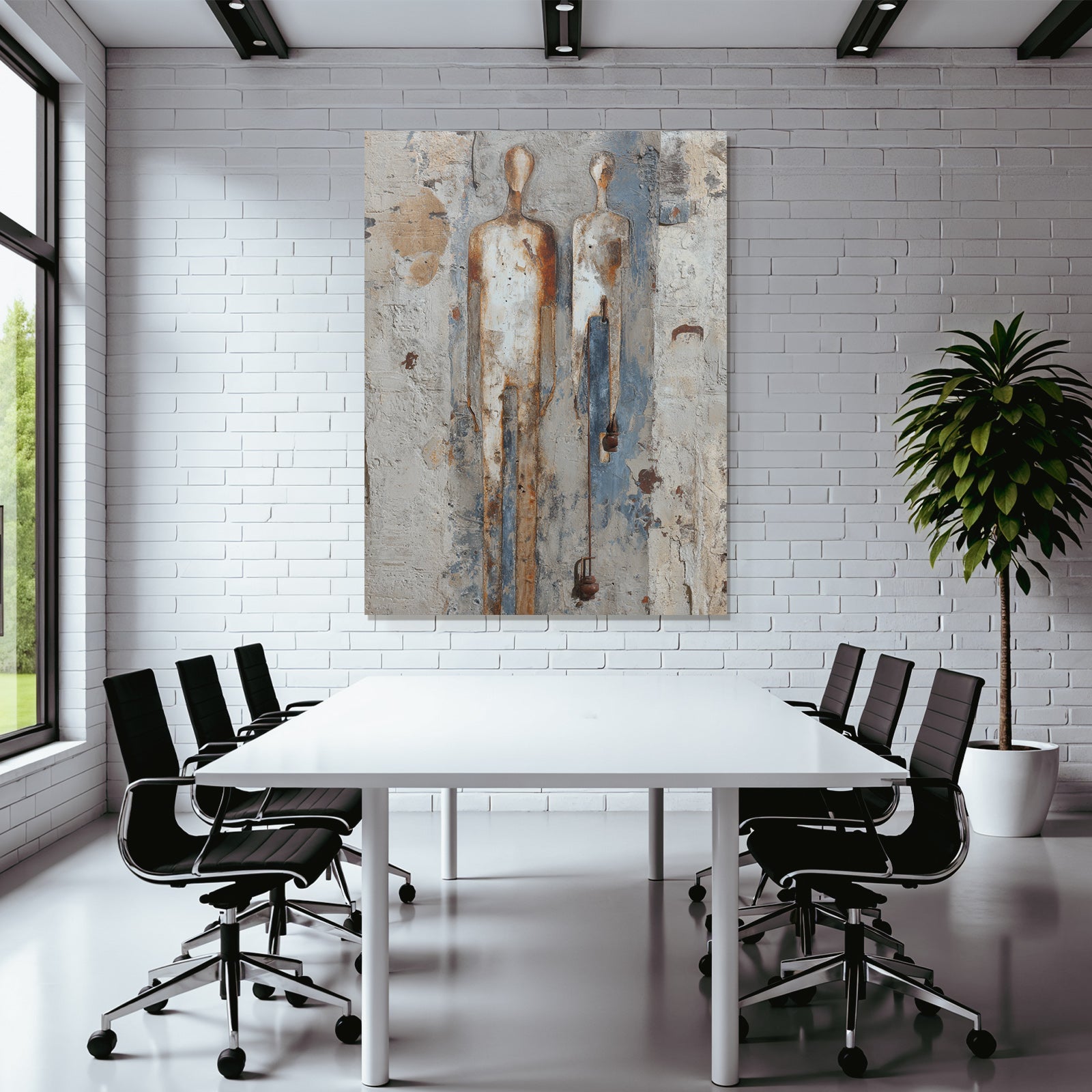 Metallfiguren Gegen Wand