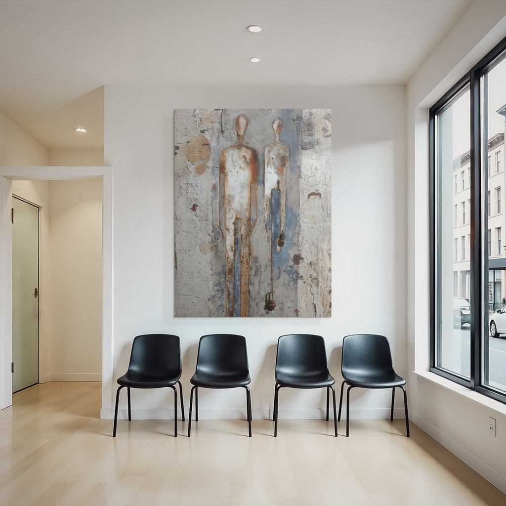 Metallfiguren Gegen Wand