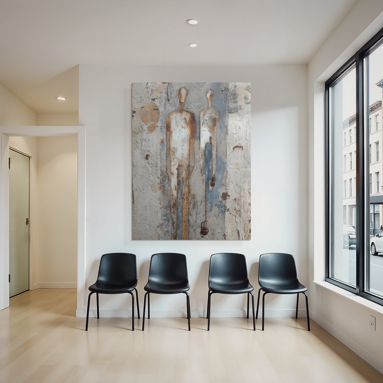 Metallfiguren Gegen Wand