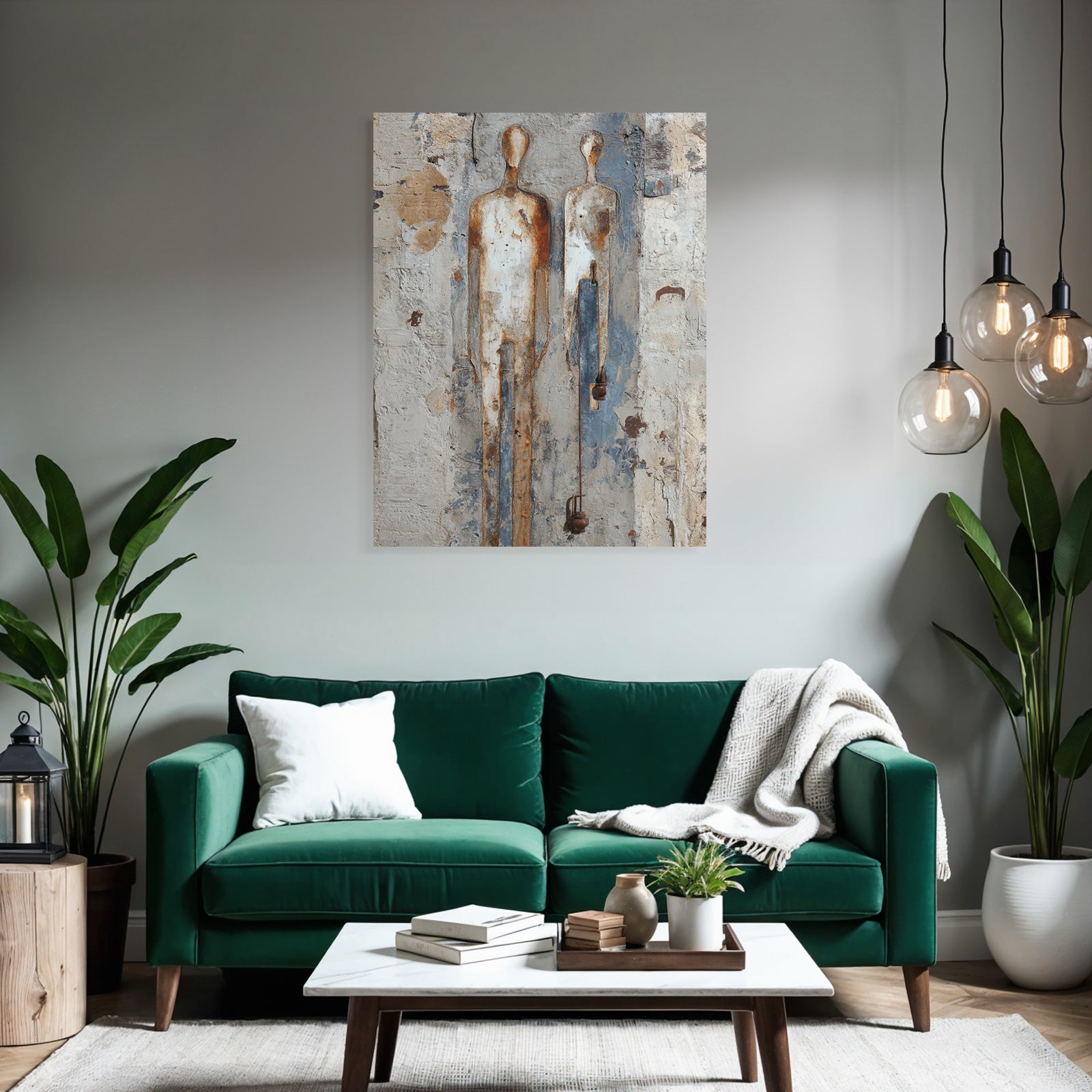 Metallfiguren Gegen Wand