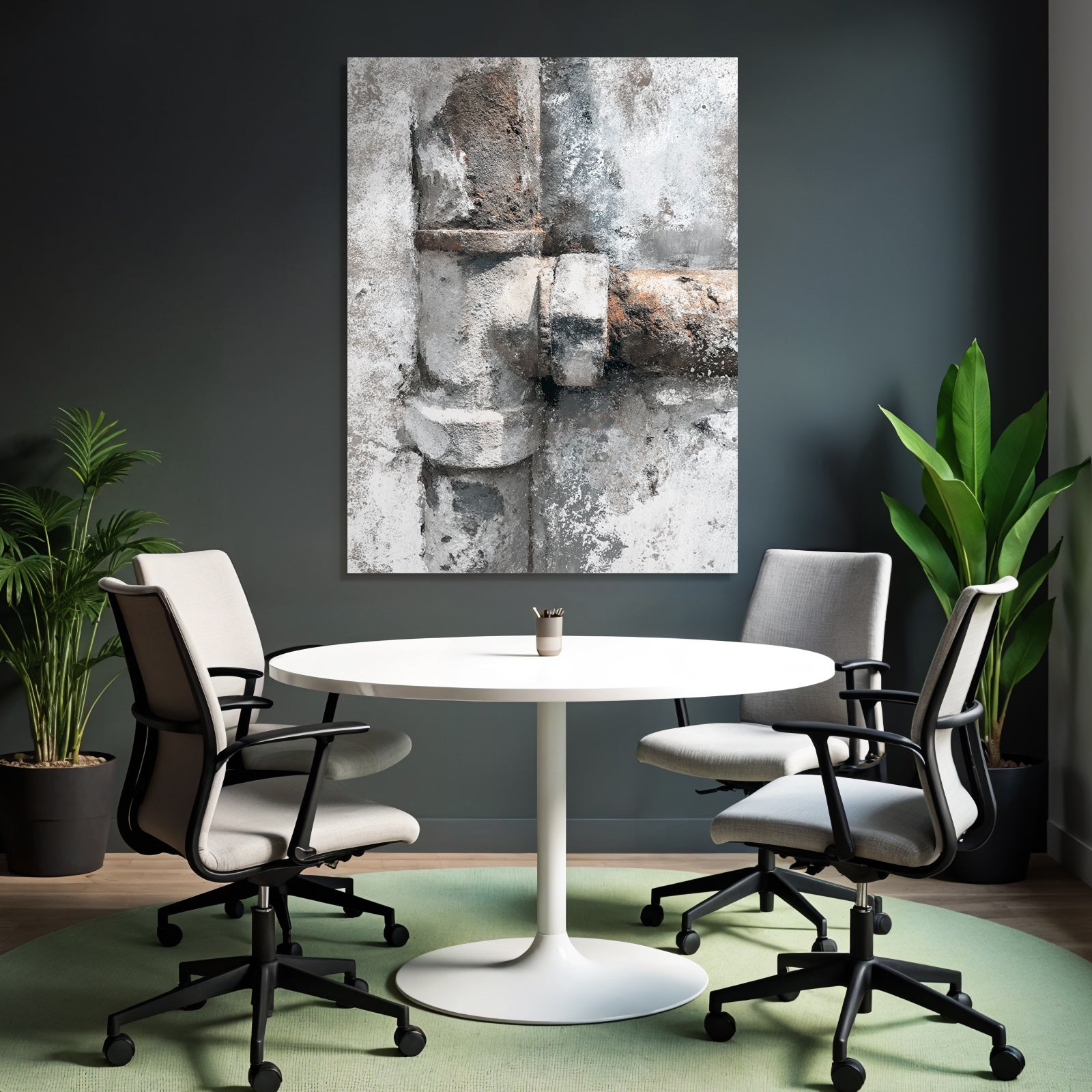 Rostiger Rohrverbinder Vor Beton Hintergrund