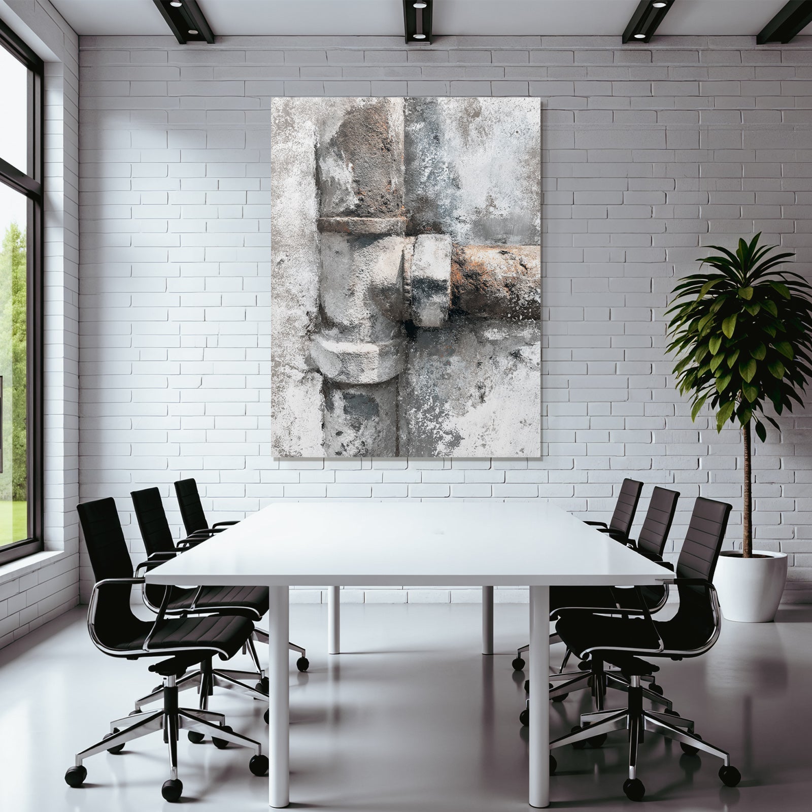 Rostiger Rohrverbinder Vor Beton Hintergrund