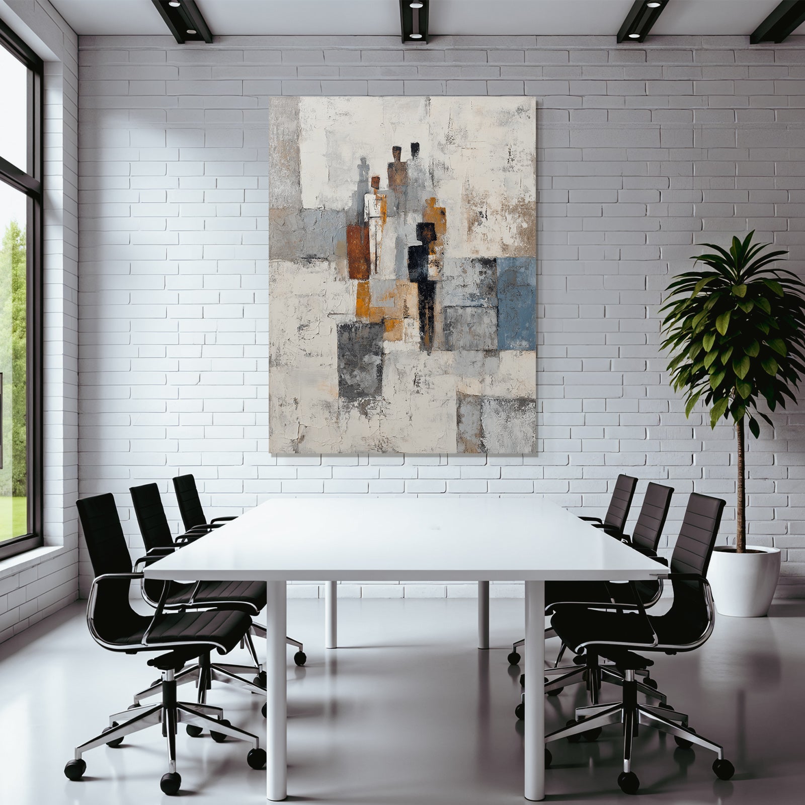 Stilisierte Figuren Abstrakte Kunst Mit Texturierte Hintergrund