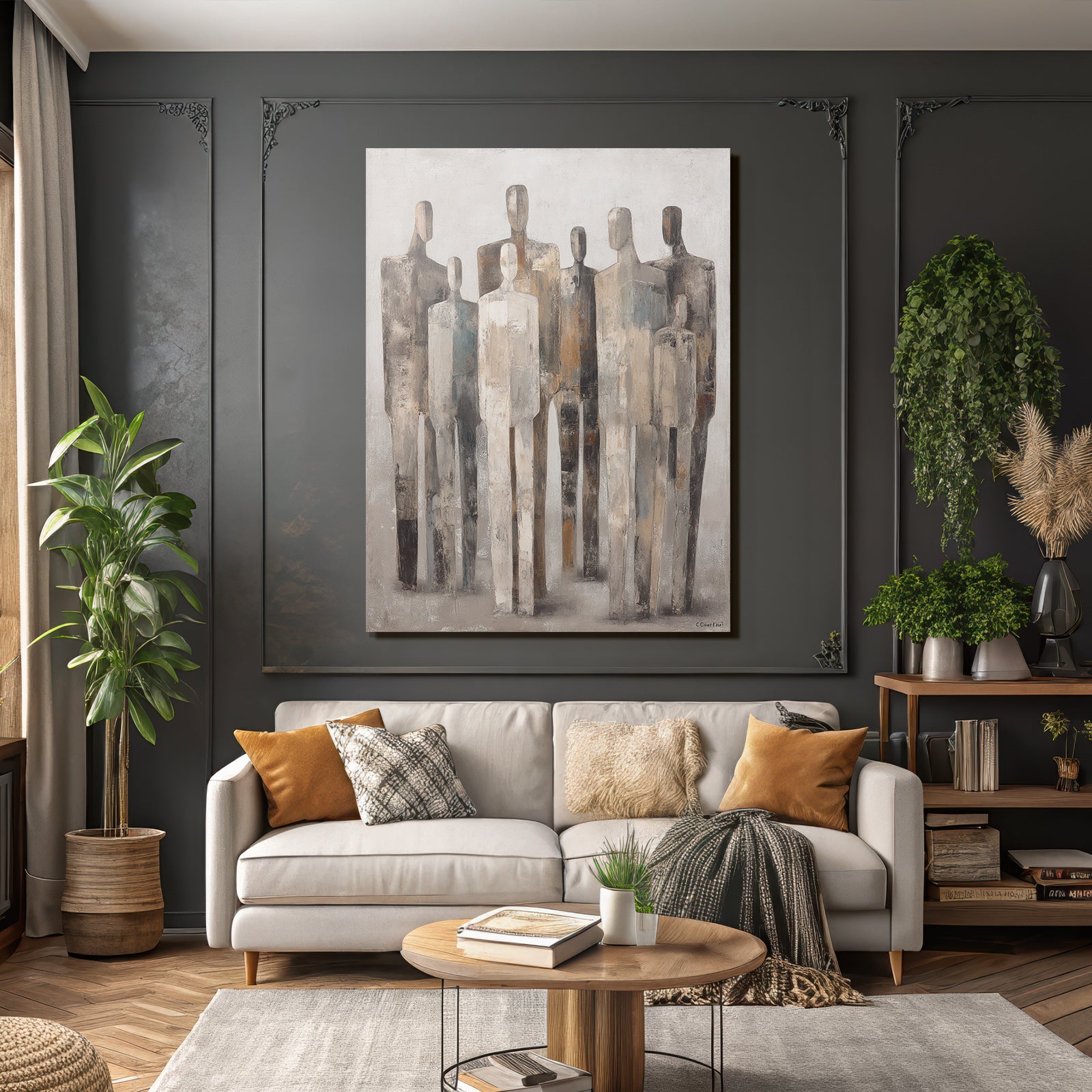 Stilisierte Menschliche Figuren Abstrakte Kunst