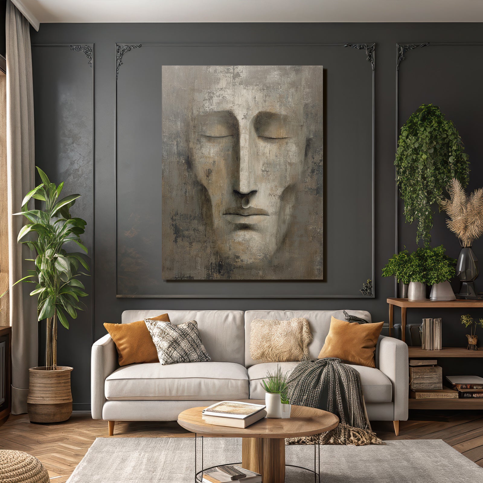 Stilisierte Menschliche Gesichtsrepraesentation Emotion Moderne Kunst
