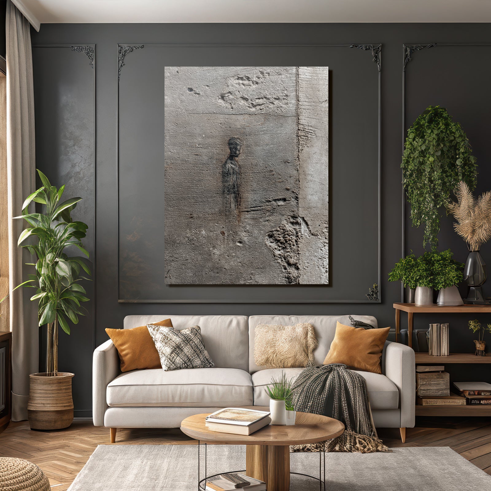 Strukturierter Beton Mauer Zeichnung