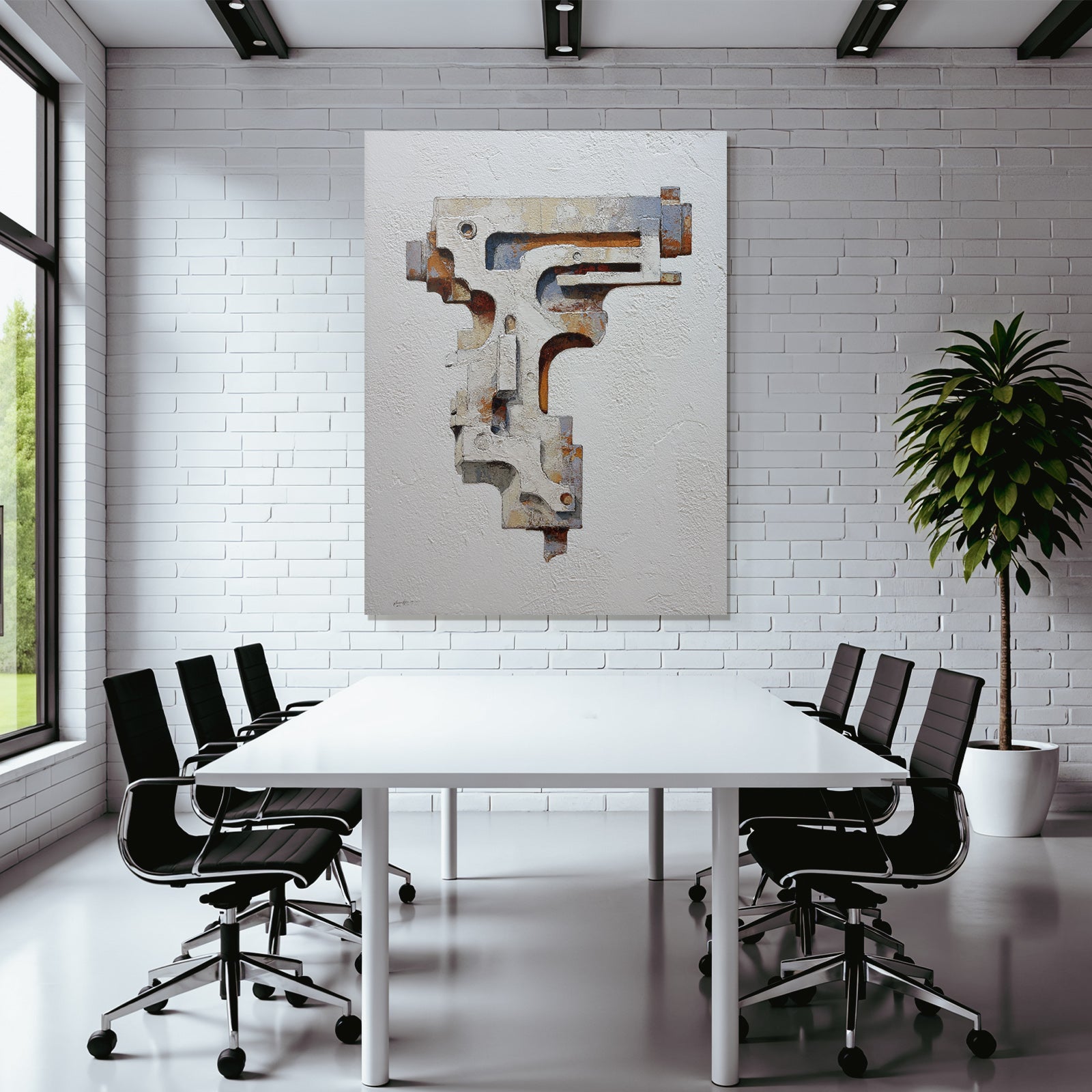 Strukturiertes Kunstwerk Waffe Abstrahiert