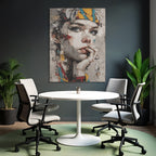 Stylisierte Frau Collage Gemischte Medien Portrait