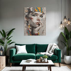 Stylisierte Frau Collage Gemischte Medien Portrait