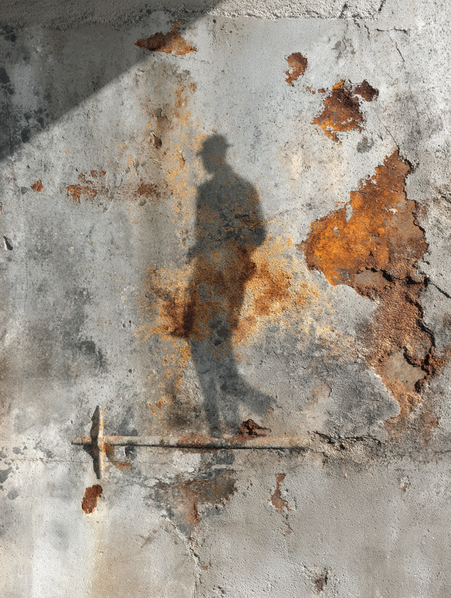  Texturierte Wand Mit Abblaetternder Farbe Und Schatten Der Person | Industrial | Einrichtungsstile