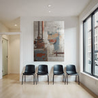 Texturierte Wand Mit Mural Menschliches Profil Und Industrie Installation