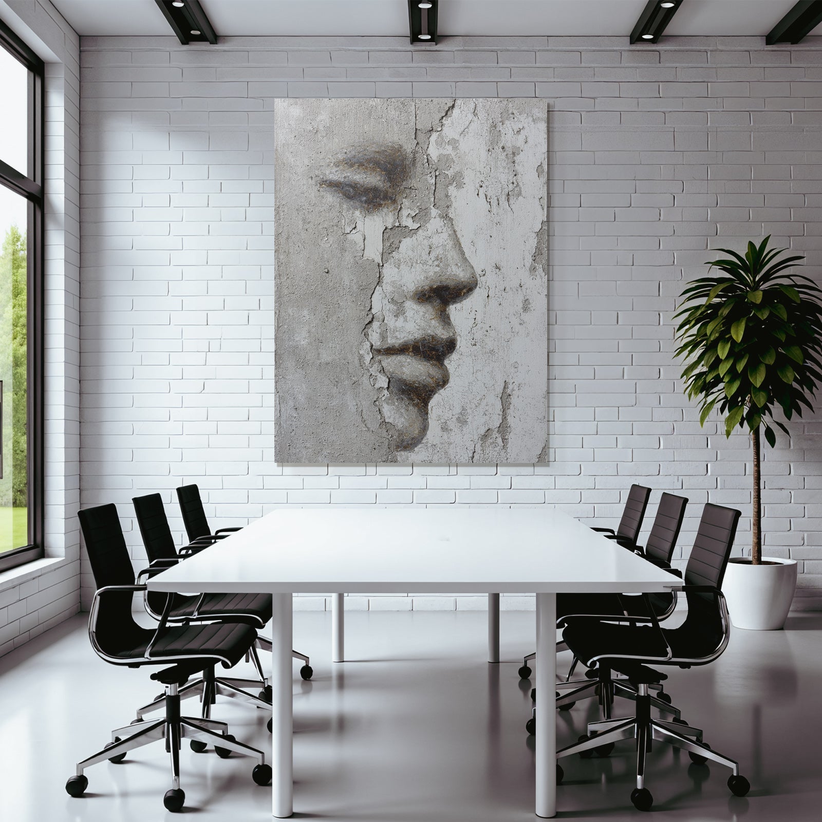 Texturiertes Gesicht An Wand