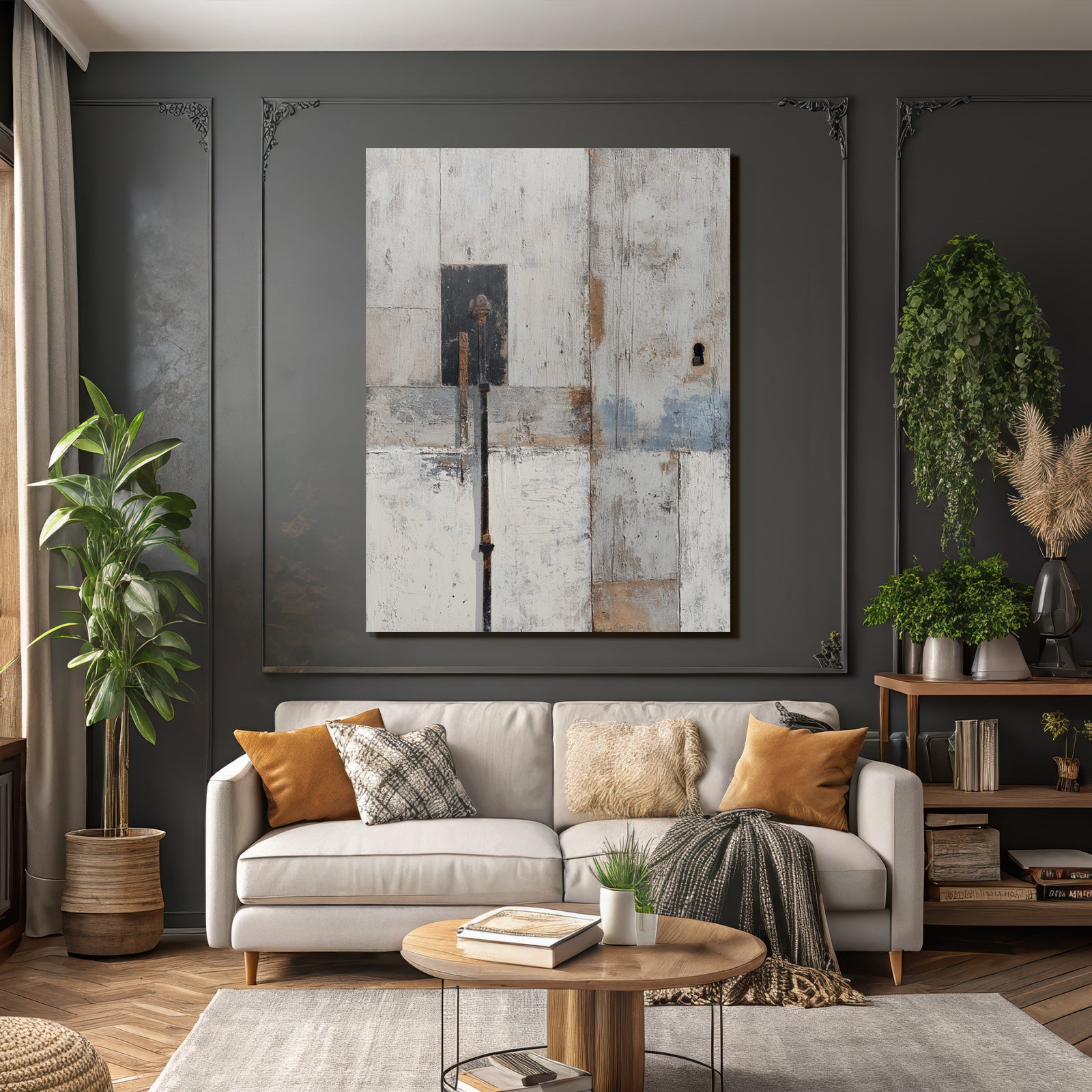 Wetter Holz Texturen Schwarzes Feld Schloss Rustikal
