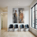 Zwei Abstrakte Menschliche Figuren Wandmural