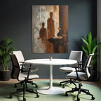 Zwei Silhouetten Rost Textur Wand