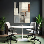Abstracte Komposition Geometrische Formen Gedaempfte Farben Grau Rost
