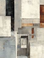 Abstracte Komposition Geometrische Formen Gedaempfte Farben Grau Rost | Industrial | Einrichtungsstile