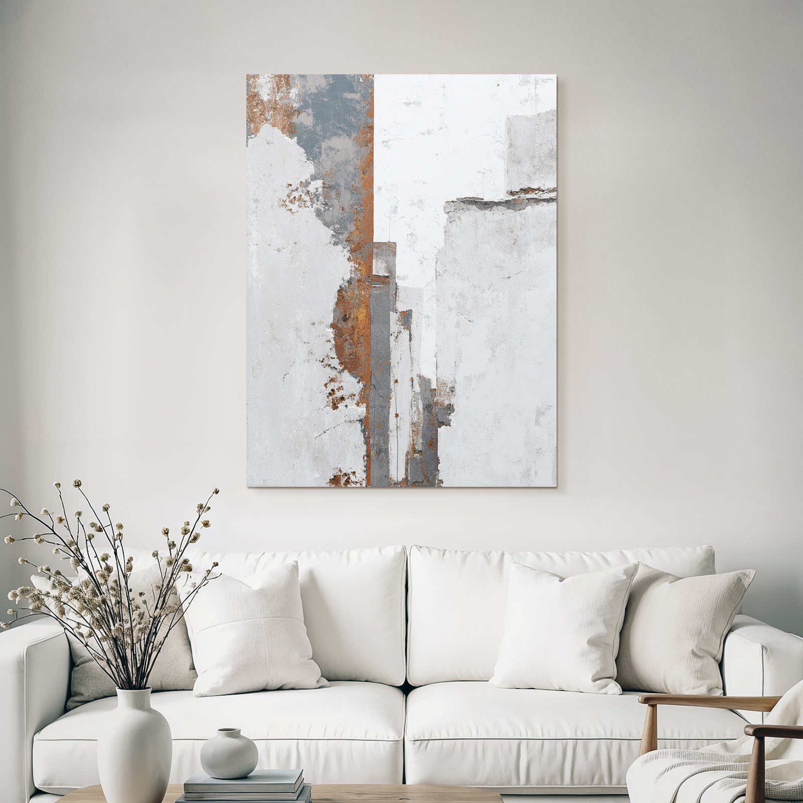 Abstracte Komposition Mit Texturen Und Farben Grau Weiss Rost