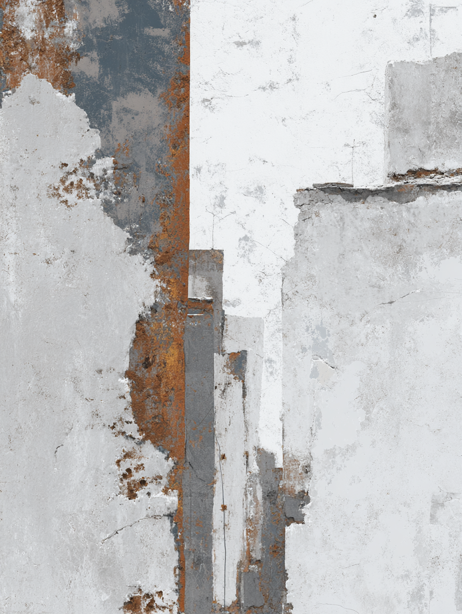 Abstracte Komposition Mit Texturen Und Farben Grau Weiss Rost | Industrial | Einrichtungsstile