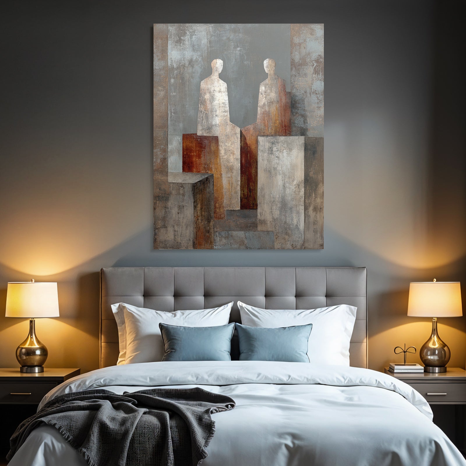 Abstracte Kunst Zwei Figuren Geometrische Formen