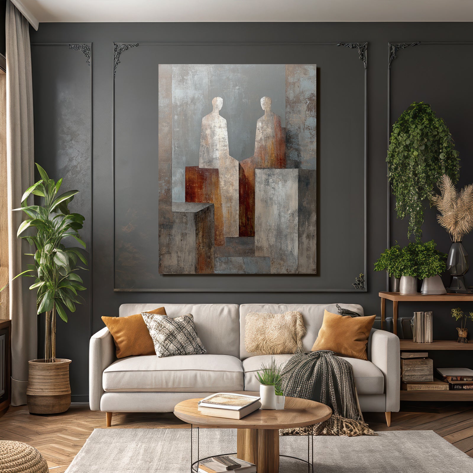Abstracte Kunst Zwei Figuren Geometrische Formen