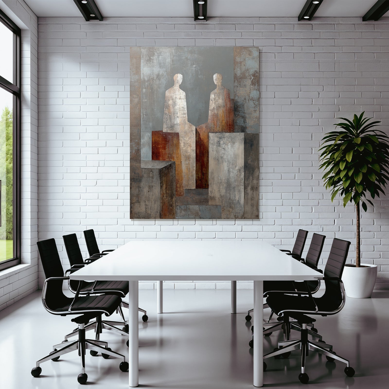 Abstracte Kunst Zwei Figuren Geometrische Formen