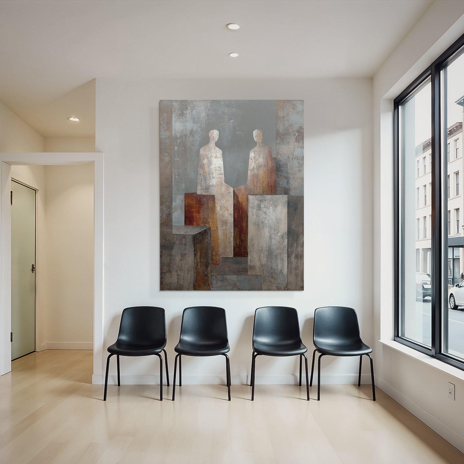Abstracte Kunst Zwei Figuren Geometrische Formen