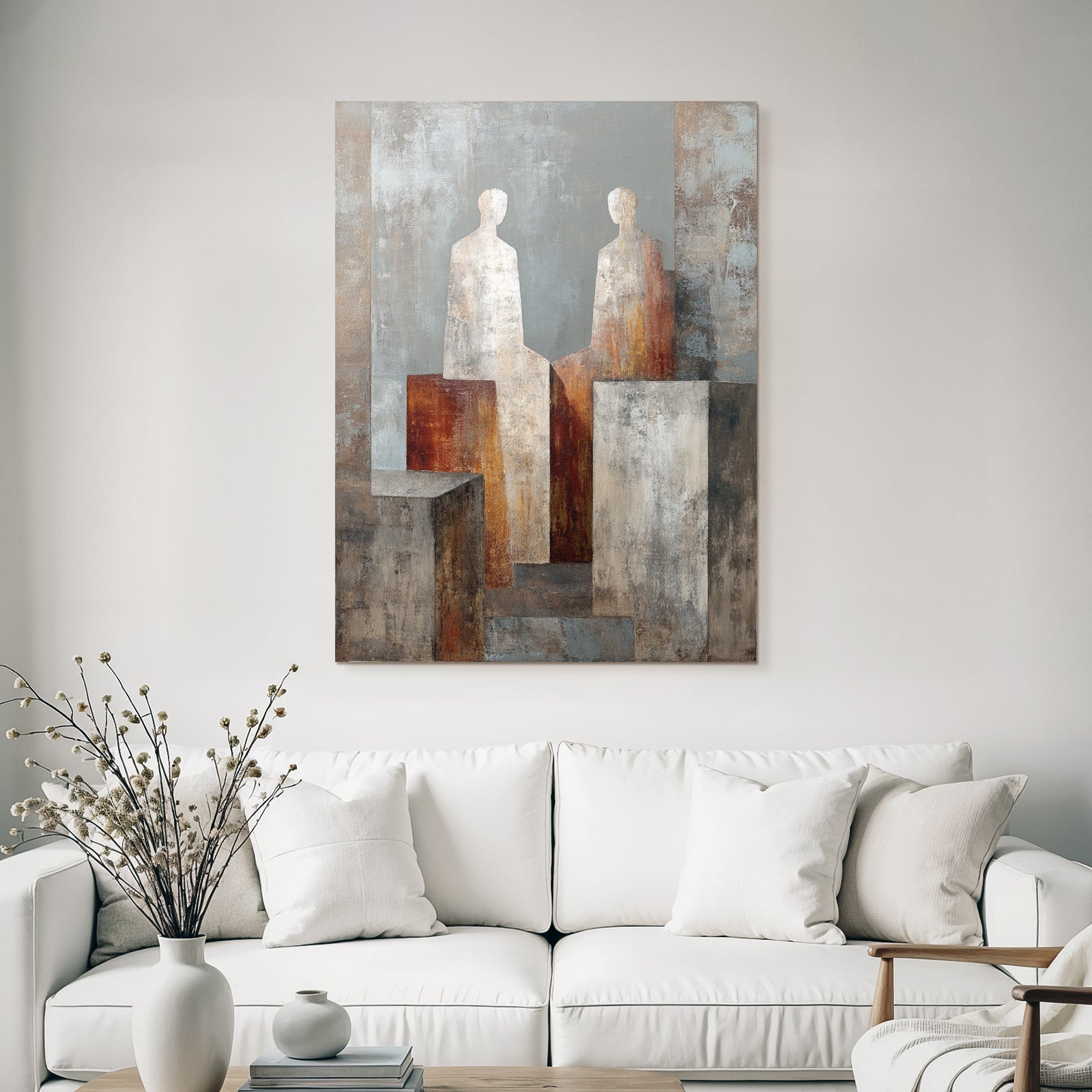 Abstracte Kunst Zwei Figuren Geometrische Formen