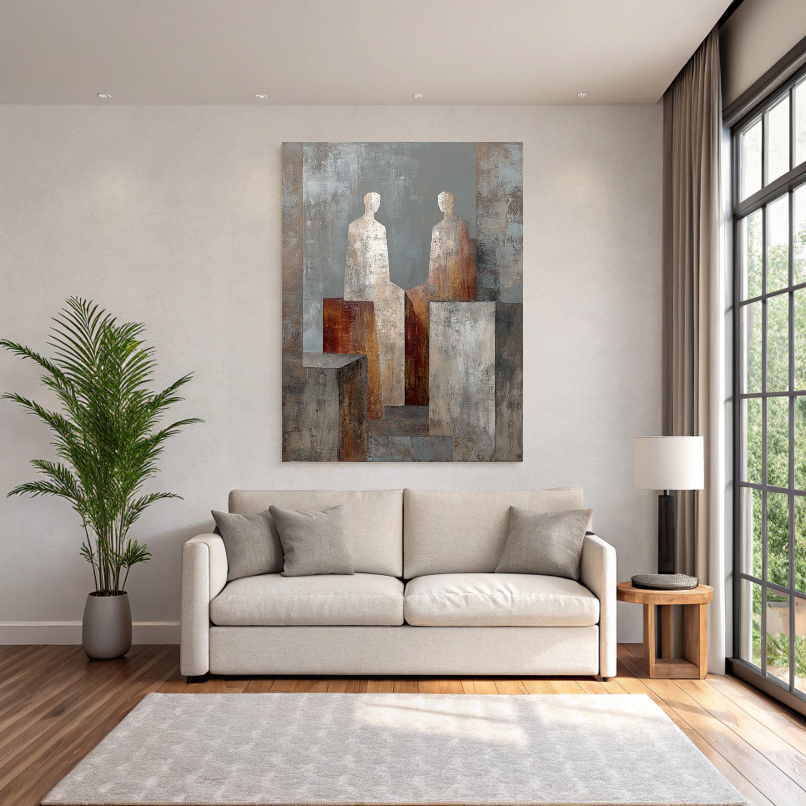Abstracte Kunst Zwei Figuren Geometrische Formen