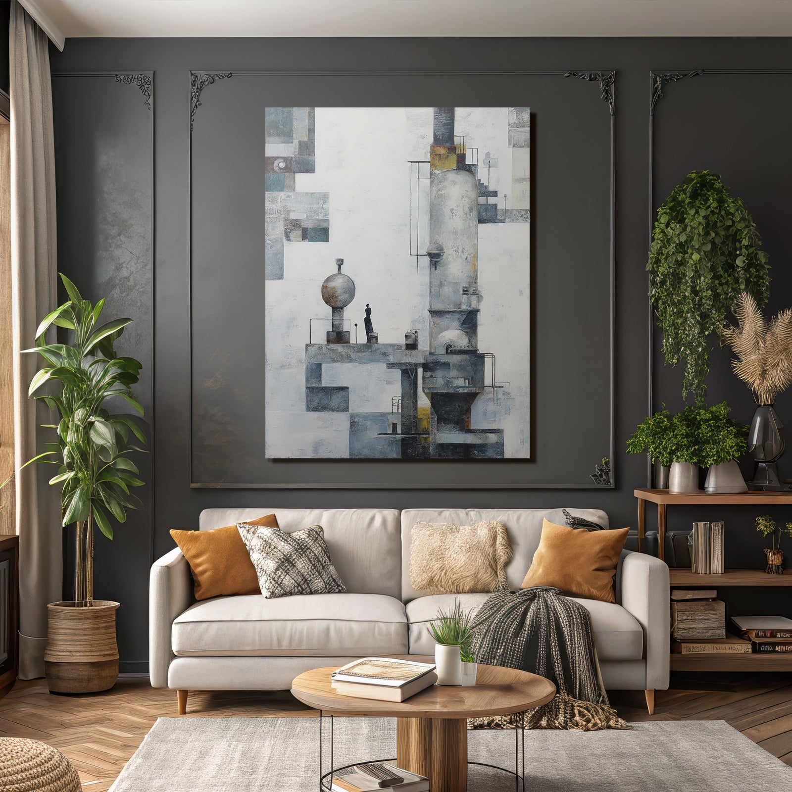 Abstrakte Architektur Menschliche Figur Modern Industrial