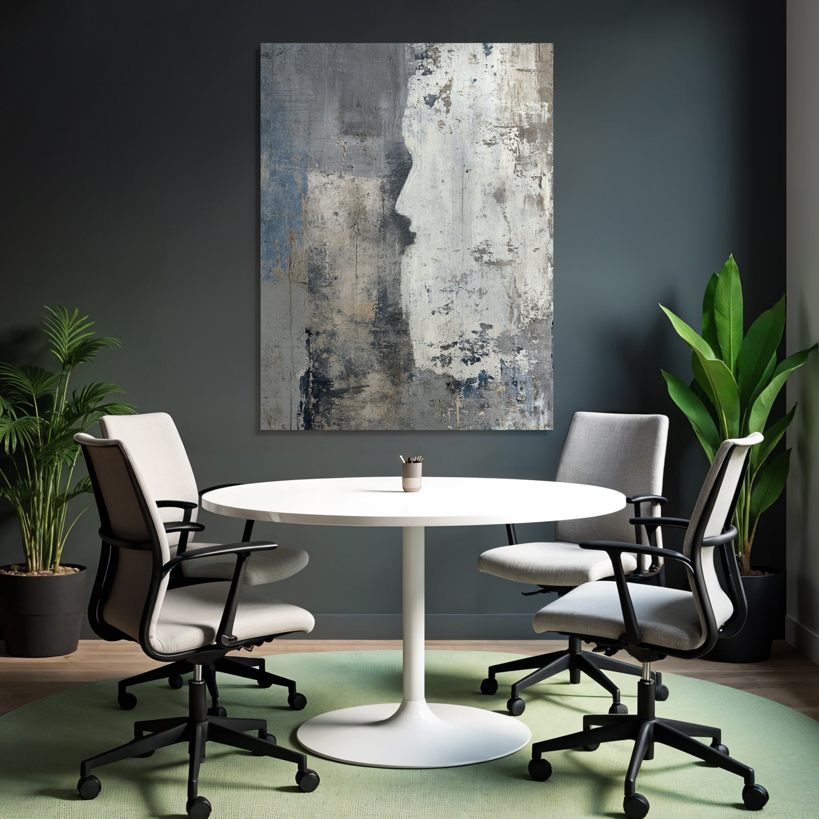 Abstrakte Design Profil Silhouette Hintergrund Grau Blau Weiss