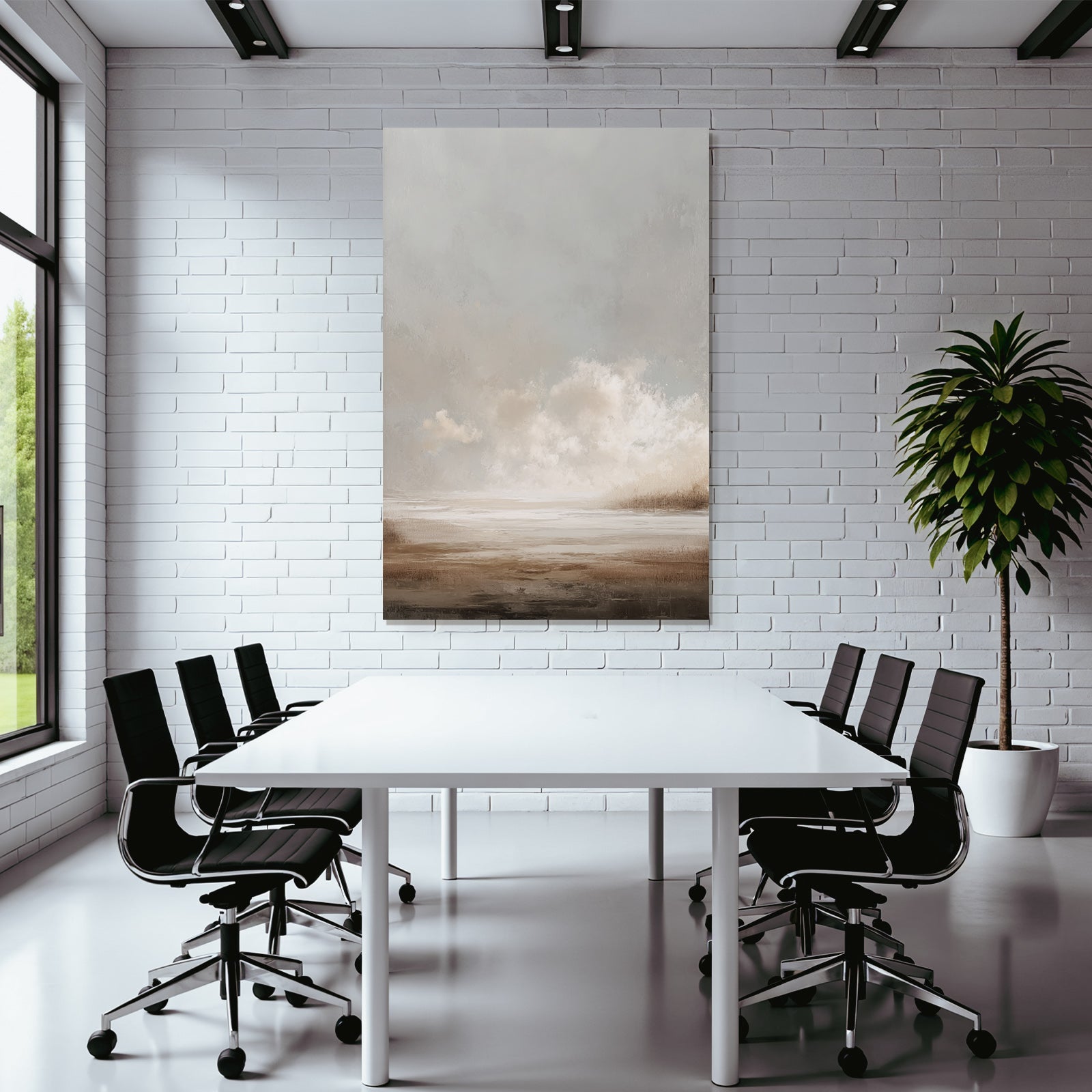 Absrakte Landschaft Smaragdgruen Sanfte Farben Friedliche Atmosphaere