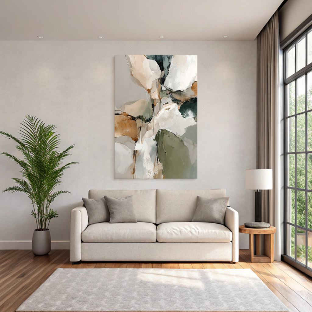 Abstract Art Soft Muted Colors Flowing Shapes Nature Organic Forms