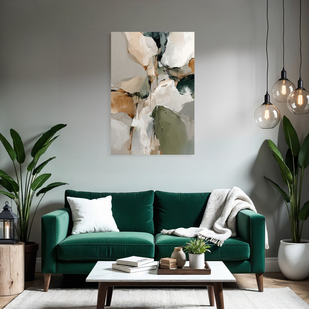Abstract Art Soft Muted Colors Flowing Shapes Nature Organic Forms