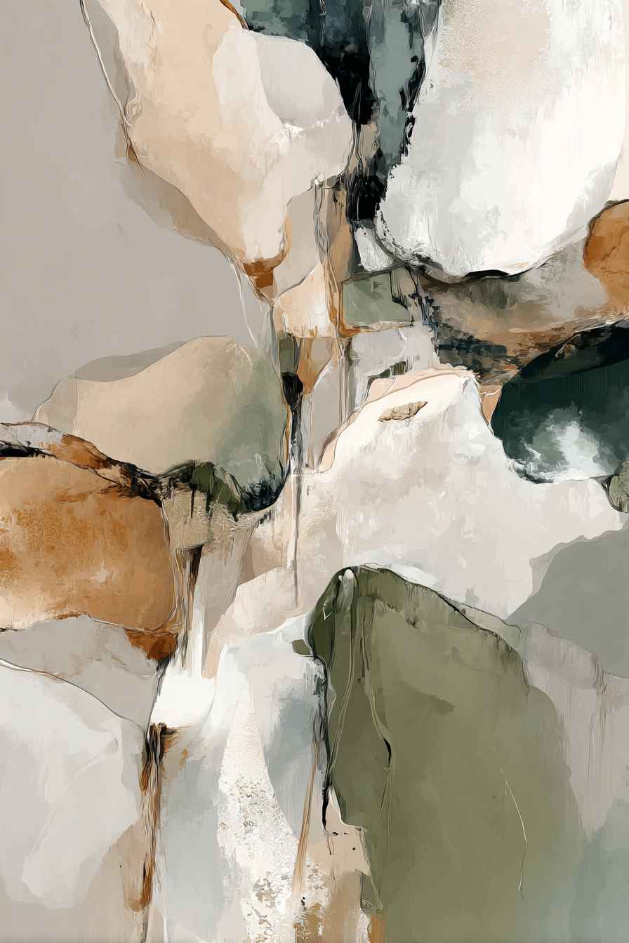 Abstract Art Soft Muted Colors Flowing Shapes Nature Organic Forms | Japandi | Einrichtungsstile