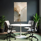 Abstract Artwork Soft Blended Colors Beige Cream Gray Organic Shapes Textured Brush Strokes