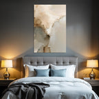 Abstract Artwork Soft Blended Colors Beige Cream Gray Organic Shapes Textured Brush Strokes