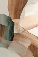 Abstract Artwork Soft Fluid Shapes Earthy Tones Beige Muted Greens | Japandi | Einrichtungsstile