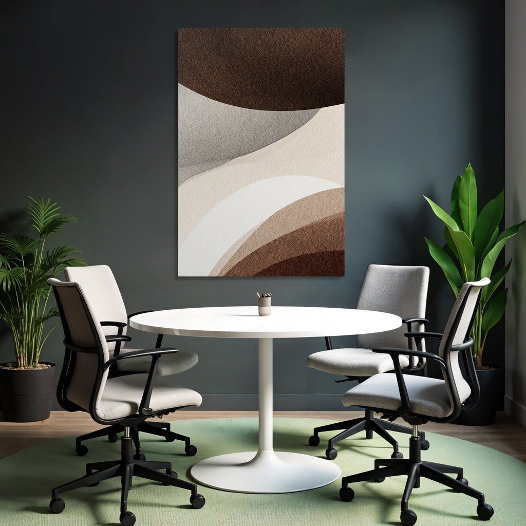 Abstract Curves Brown Beige Gray Artwork