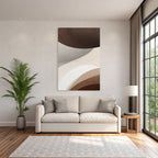Abstract Curves Brown Beige Gray Artwork