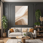 Abstract Design Beige Cream Flowing Shapes