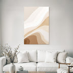 Abstract Design Beige Cream Flowing Shapes