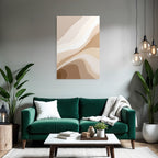 Abstract Design Beige Cream Flowing Shapes