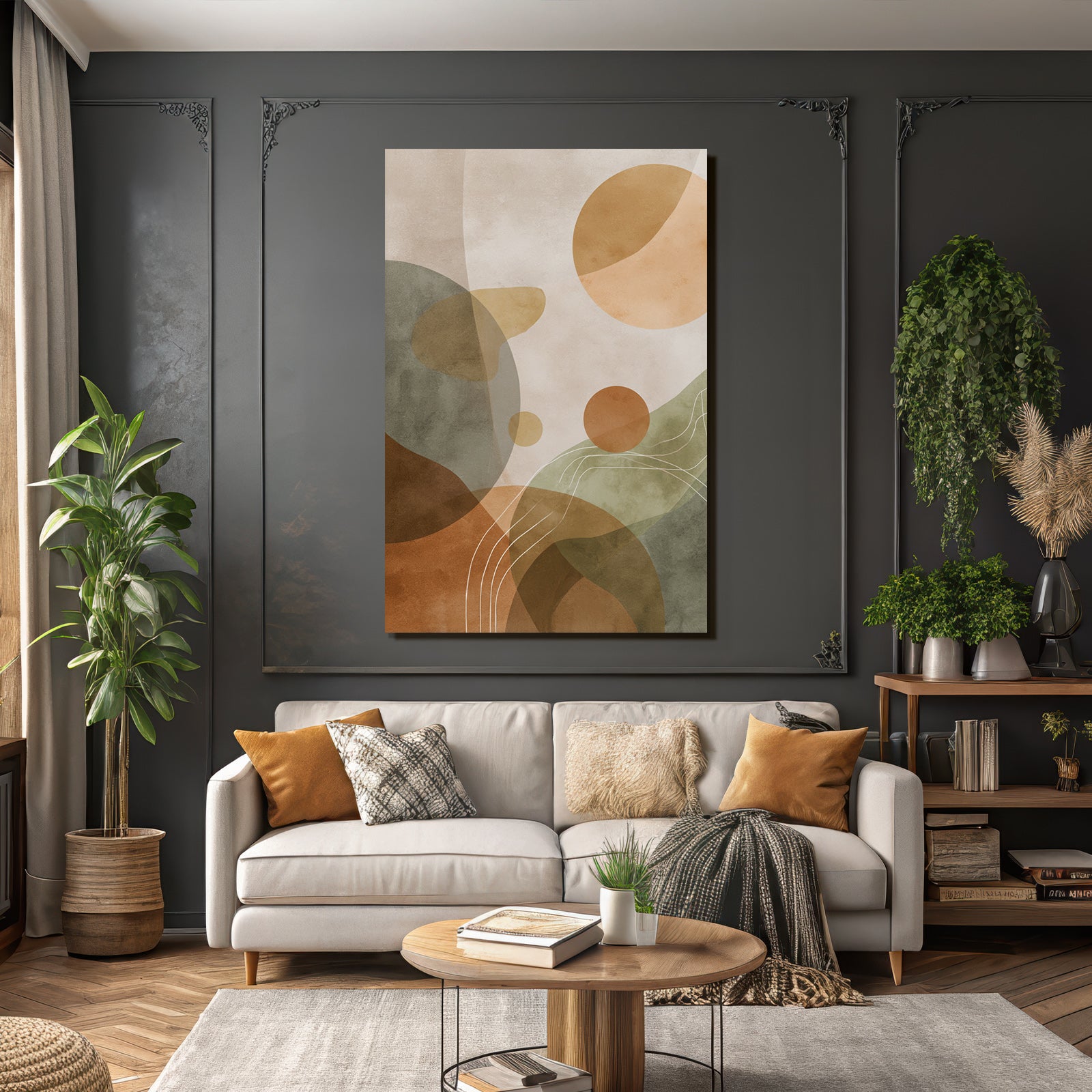 Abstract Design Circular Shapes Earthy Tones