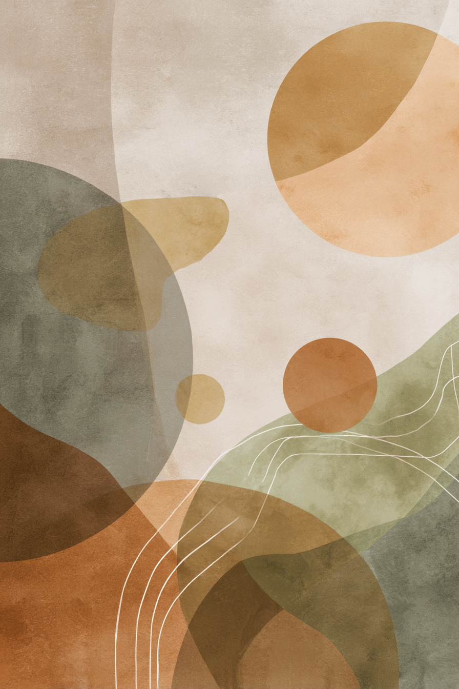 Abstract Design Circular Shapes Earthy Tones | Japandi | Einrichtungsstile