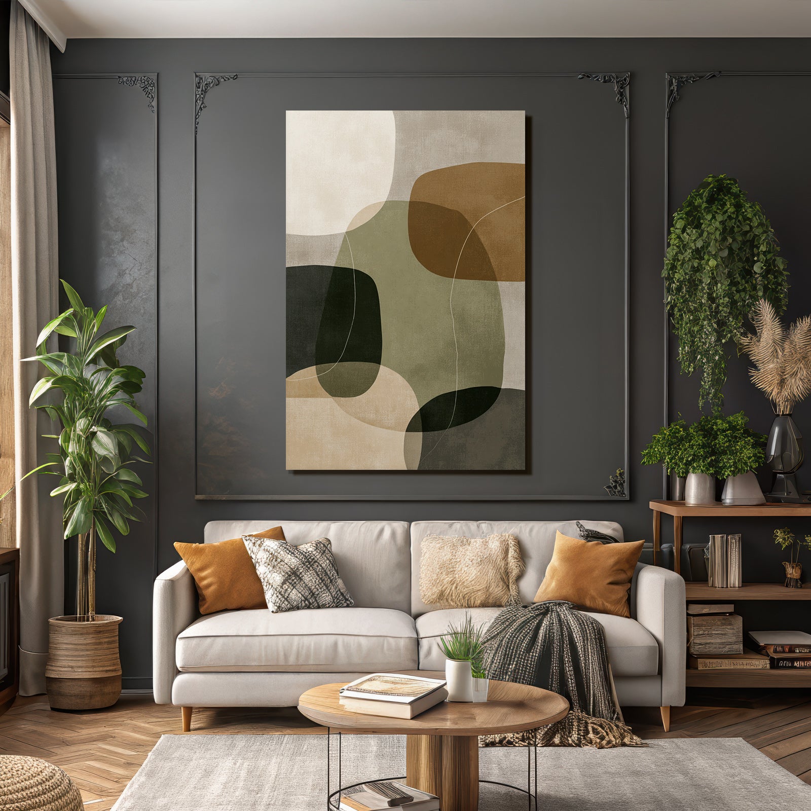 Abstract Design Colored Organic Shapes Modern Artistic Style