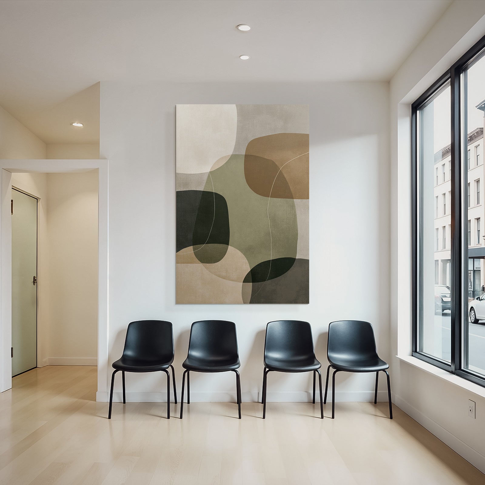 Abstract Design Colored Organic Shapes Modern Artistic Style