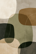Abstract Design Colored Organic Shapes Modern Artistic Style | Japandi | Einrichtungsstile
