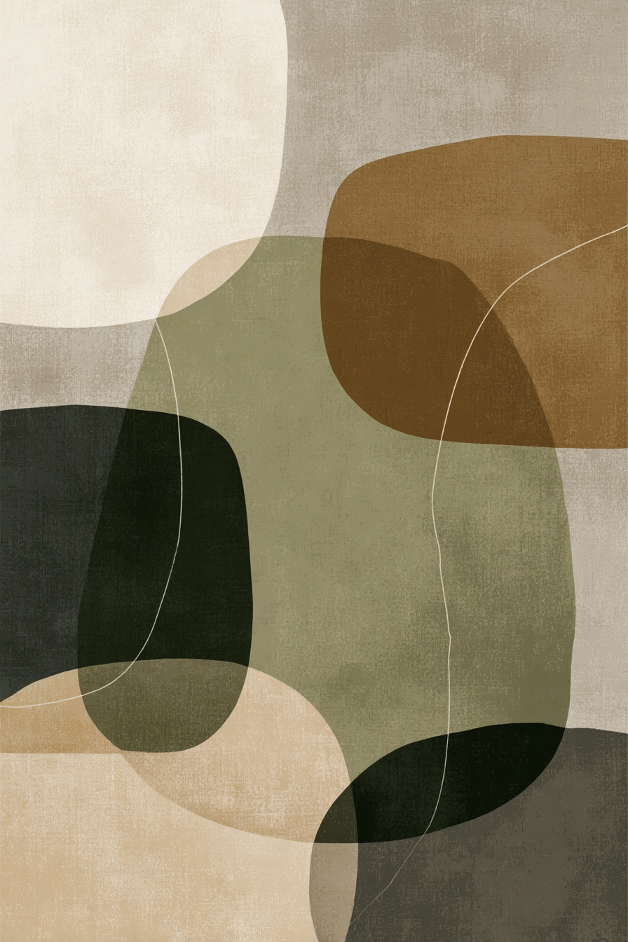 Abstract Design Colored Organic Shapes Modern Artistic Style | Japandi | Einrichtungsstile