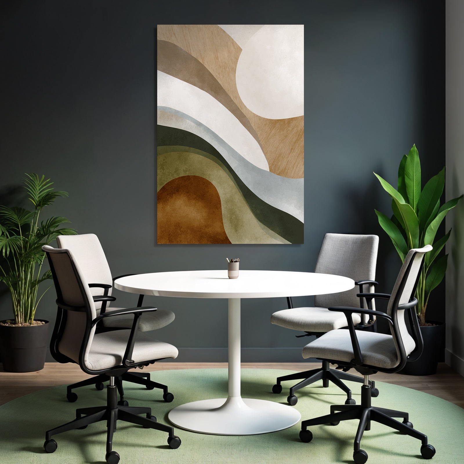 Abstract Design Earthy Colors Textured Layered Shapes Modern Art